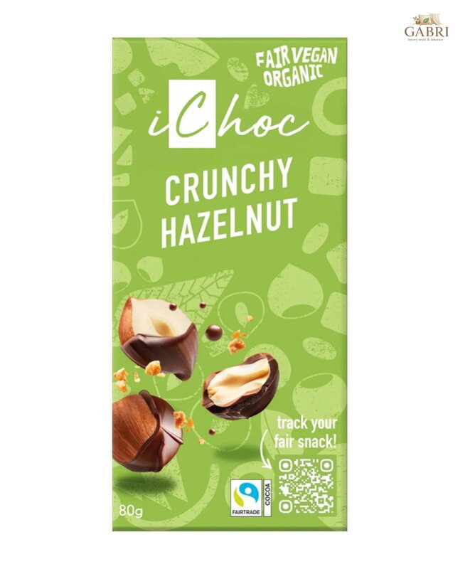 Čokoláda vegan oříšková 80g BIO iChoc 6156