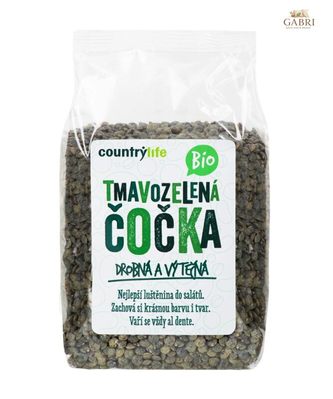 Čočka tmavozelená BIO 500g Country life 6194