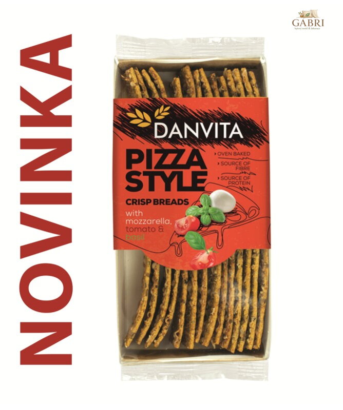 Pšeničný křehký chléb PIZZA se sýrem, mozzarellou, rajčaty a bazalkou 130g Danvita 6267