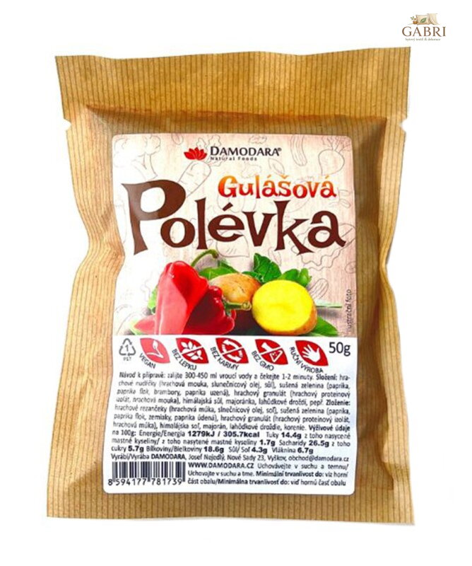 Polévka gulášová 50g Damodara bez lepku 6330