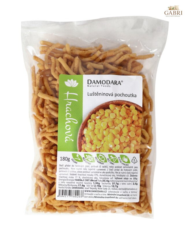 Luštěninová pochoutka hrachová 180g Damodara bez lepku 6307
