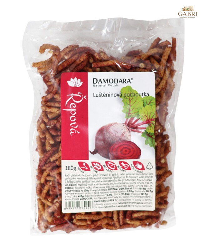 Luštěninová pochoutka s červenou řepou 180g Damodara bez lepku 6303