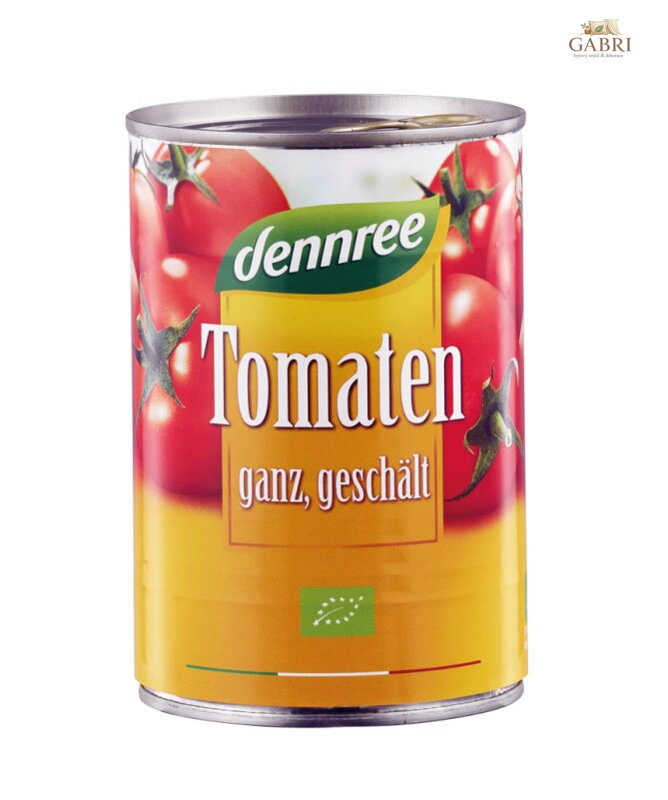 Rajčata celá loupaná 400g BIO Dennree 6348