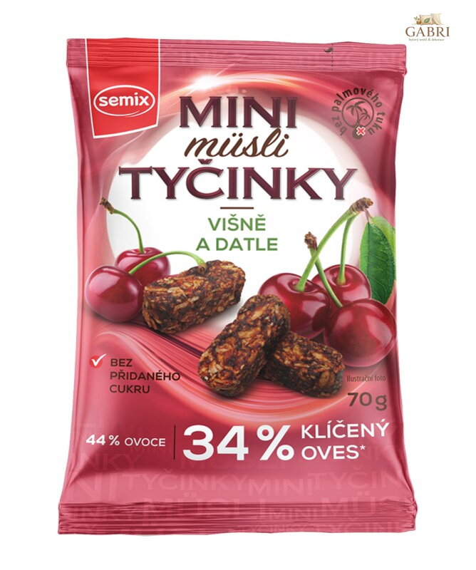 Mini musli tyčinky višně, datle 70g Semix bez lepku 1449