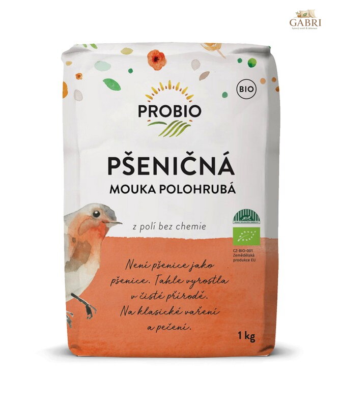 Mouka pšeničná bílá polohrubá  BIO 1kg Probio 1747