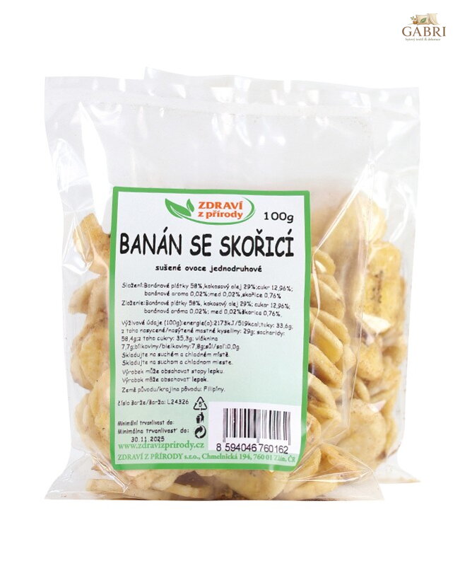 Banán chips se skořicí 100g ZP 2255