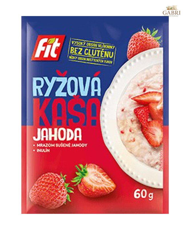Kaše rýžová jahoda 60g Fit bez lepku 2105