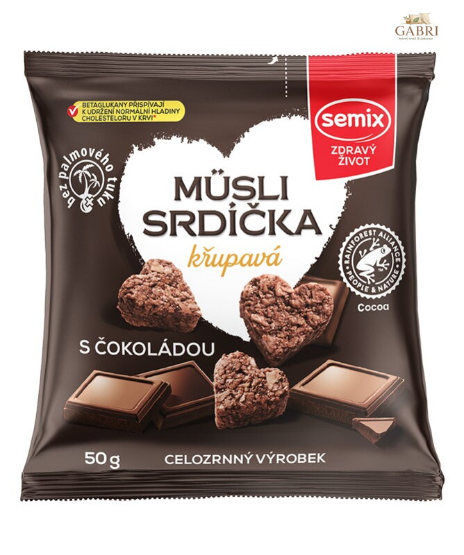 Müsli srdíčka s čokoládou 50g Semix 61