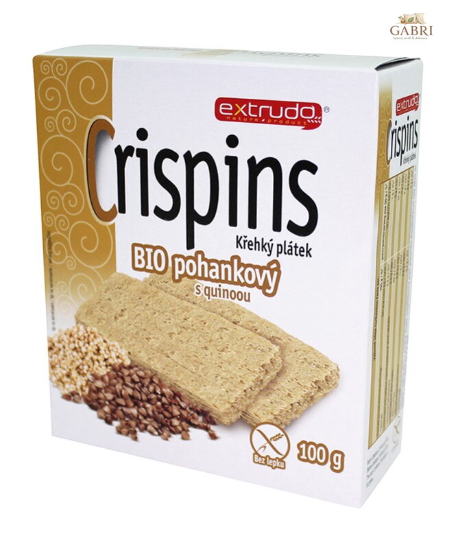 Crispins plátek pohankový s quinoou BIO 100g Extrudo bez lepku 335