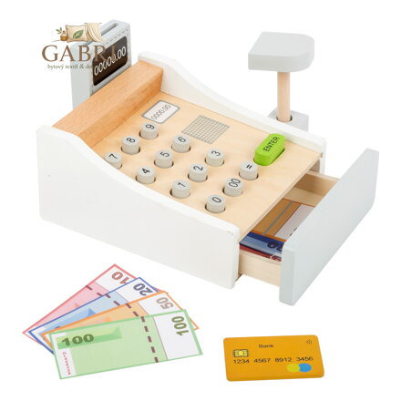 small foot Dřevěná evidenční pokladna bílá