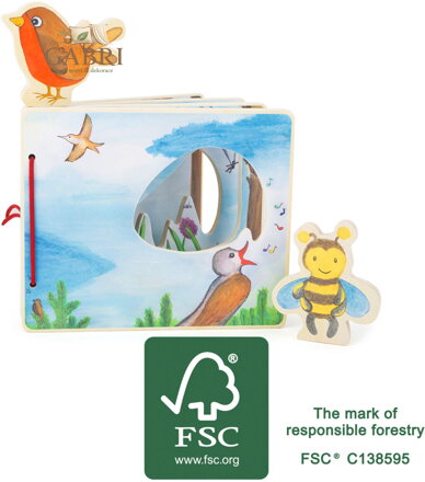 small foot Dřevěná obrázková knížka s včelkou