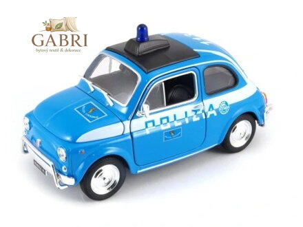 Welly Fiat Nuova 500 Polizia 1:24