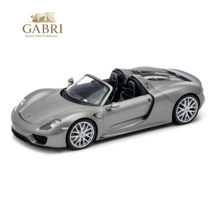 Welly Porsche 918 Spyder (convertible) 1:24 šedé