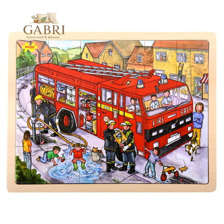 Bigjigs Toys Dřevěné puzzle hasiči 24 dílků