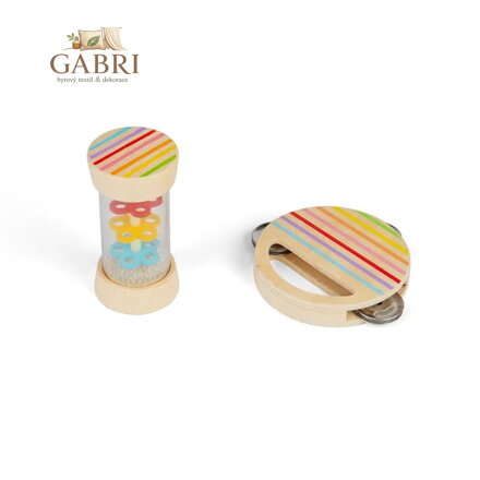 Bigjigs Toys Mini sada dešťová hůlka a tamburína