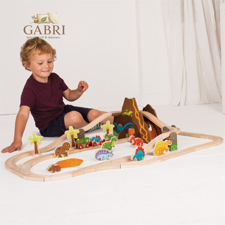 Bigjigs Rail Dřevěná vláčkodráha dinosauři