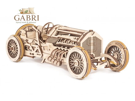 Ugears 3D dřevěné mechanické puzzle U9 Auto (Grand Prix)