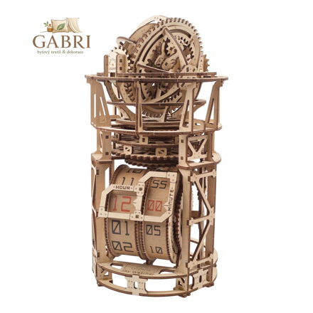 Ugears 3D dřevěné mechanické puzzle Hodinový strojek s tourbillonem