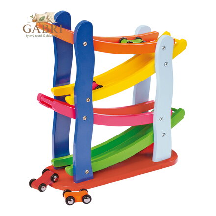 small foot Dřevěná závodní dráha 4 autíčka