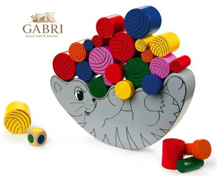 small foot Dřevěná motorická hra Balancující kočka