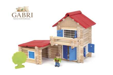 Jeujura Dřevěná stavebnice 140 dílů Domeček