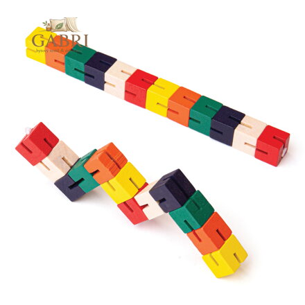 Bigjigs Toys Dřevěný hlavolam barevný had 1 ks