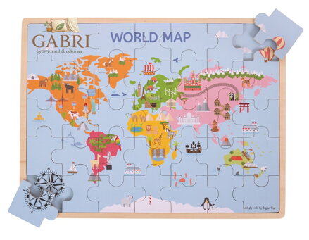 Bigjigs Toys Dřevěná puzzle mapa světa