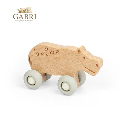 Bigjigs Toys Zvířátko na kolečkách Safari Hroch