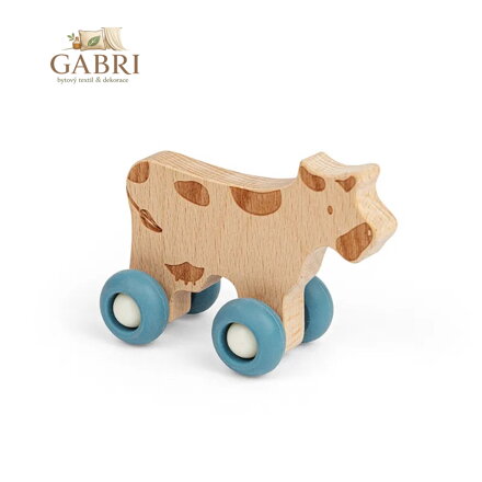 Bigjigs Toys Domácí zvířátko na kolečkách Kravička