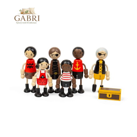 Bigjigs Toys Sada dřevěných postaviček Piráti