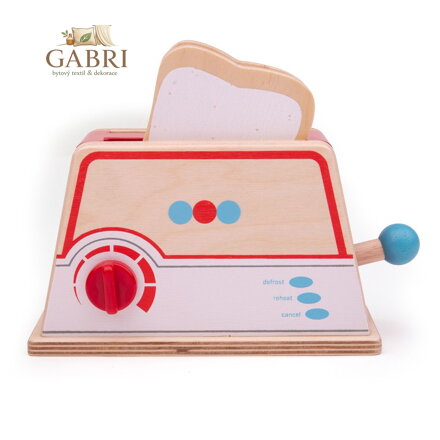 Bigjigs Toys Dřevěný toaster s puntíky