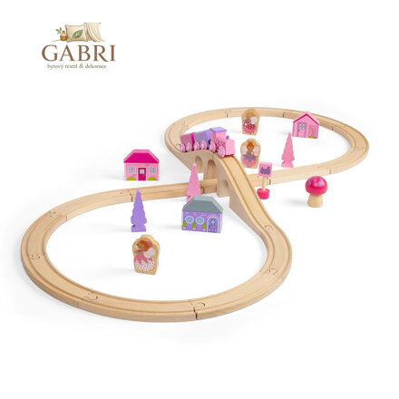 Bigjigs Rail Dřevěná vláčkodráha osmička pro princezny 35 dílů
