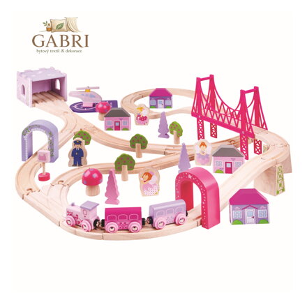 Bigjigs Rail Dřevěná velká vláčkodráha princezny