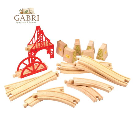 Bigjigs Rail Dřevěné koleje set most 18 dílů