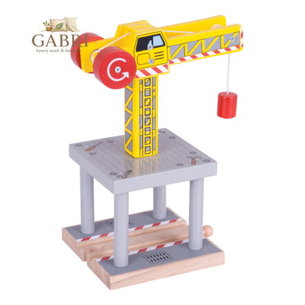 Bigjigs Rail Velký jeřáb žlutý