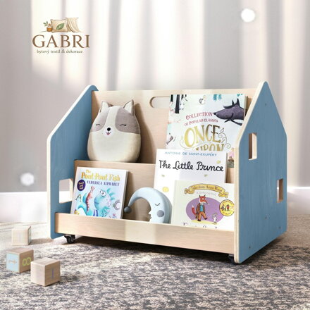 BusyKids Oboustranná knihovna na kolečkách modrá