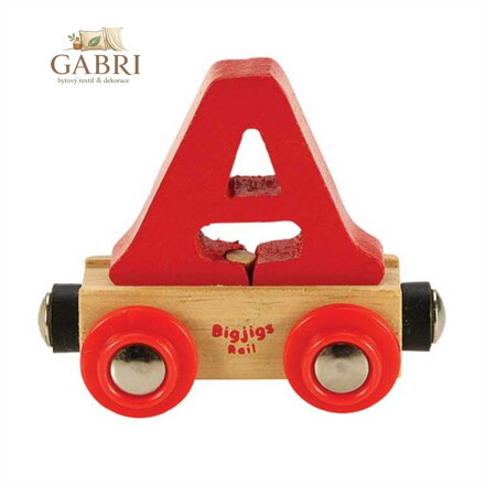 Bigjigs Rail Vagónek dřevěné vláčkodráhy - Písmeno A