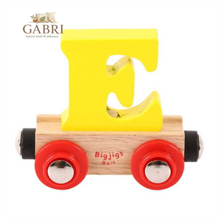 Bigjigs Rail Vagónek dřevěné vláčkodráhy - Písmeno E