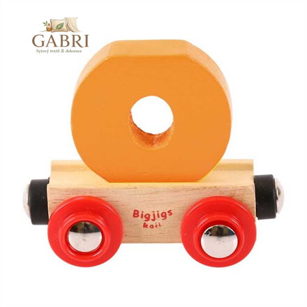 Bigjigs Rail Vagónek dřevěné vláčkodráhy - Písmeno O