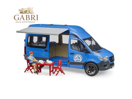 Bruder MB Sprinter Camper s řidičem a příslušenstvím