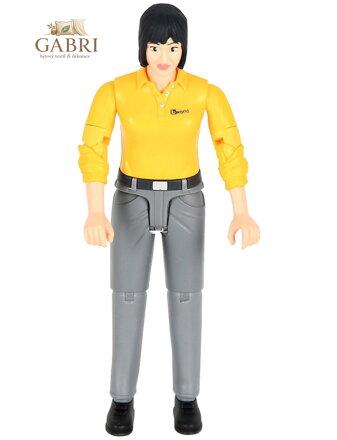 Bruder BWORLD Figurka žena ve žlutém triku a šedých kalhotách