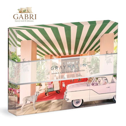 Galison Puzzle oboustranné Psi v hotelu Beverly Hills 500 dílků