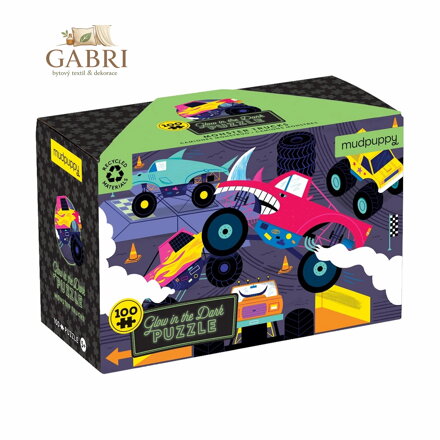 Mudpuppy Puzzle Monster Trucks - svítí ve tmě 100 dílků
