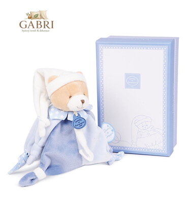 Doudou Dárková sada - Hračka s úchytem na dudlík medvídek 17 cm