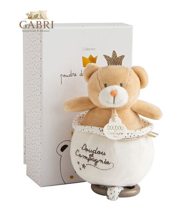 Doudou Dárková sada - Plyšový medvídek hrající melodii 14 cm - poškozený obal