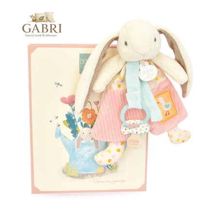 Doudou Dárková sada Hračka s úchytem na dudlík Králíček Ciboulette 19 cm