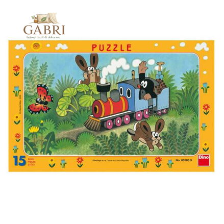Dino Papírové puzzle Krtek a lokomotiva15 dílků