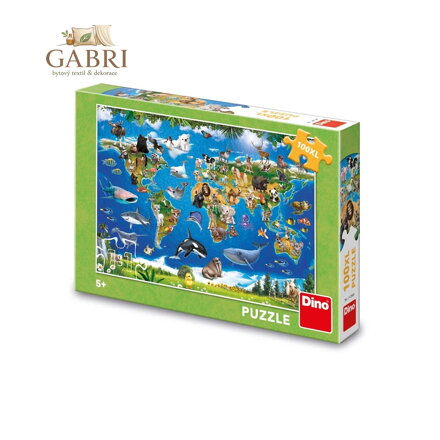 Dino Puzzle Mapa zvířat 100 XL dílků