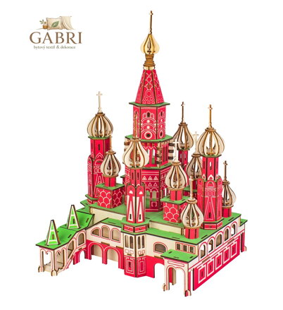 Woodcraft Dřevěné 3D puzzle Chrám Vasila Blaženého barevný