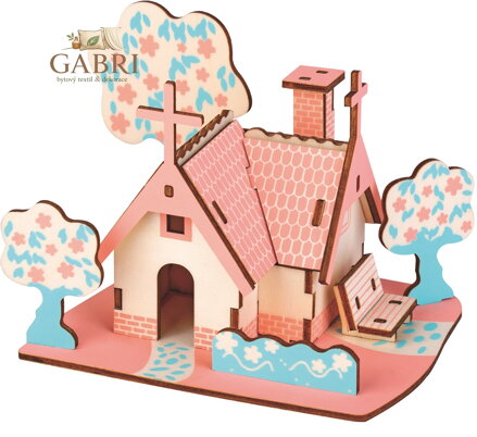 Woodcraft Dřevěné 3D puzzle Americká chata